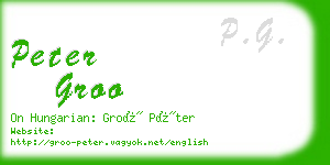 peter groo business card